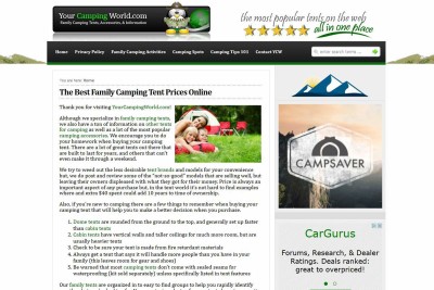 YourCampingWorld.com eCommerce Web Store Example